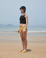 フィッシュネット スクエアネック ニット タンクトップ / FISHNET SQUARE NECK KNIT TANK TOP BLACK