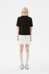 モノチェリーオープンカラーニット / MONO CHERRY OPEN COLLAR KNIT [BROWN]