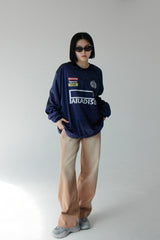 グローシースポーティジャージスウェットシャツ/Glossy Sporty Jersey Sweatshirt (2color)