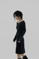 ラフカットリブTシャツ/Rough cut ribbed T-shirt (3color)