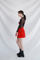 レイヤードロングスリーブメッシュトップ/TOP(6348) Layered Long Sleeve Mesh Tee