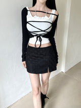 ボレロクロスストラップラインカーディガン / 943. Bolero cross strap line cardi (3color)