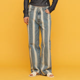バーティカルウォッシュドデニムパンツ/VERTICAL WASHED DENIM_BLUE