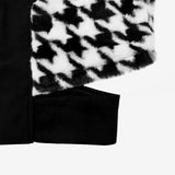 Monet Hound Checked Fur Jacket
