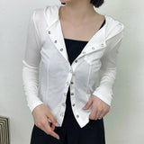 ビッタンボタンフード付きTシャツ / bitdan button hooded t-shirt