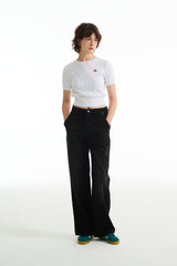 スモールチェリーケーブルクロップ丈のショットスリーブニット／(Eunbi's Pick)SMALL CHERRY CABLE CROP SHORT SLEEVE KNIT [WHITE]