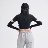 ウォーマーブラックホールクロップTシャツ / TOP(9136) Warmer Black Hole Crop Tee