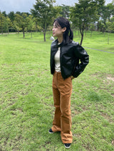 スエードスリムブーツカットパンツ