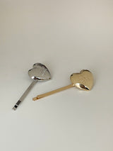 Girls heart hair pin (Gold) 