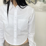 [MADE] Sini ベーシック クロップ ローリング シャツ/Sini Basic Crop Rolling Shirt