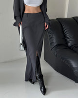 mega deep slit maxi long skirt