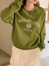 Embroidery Lettering Crop Sweat Shirt (3color)