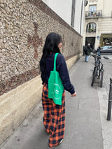 Praha deep color check pants