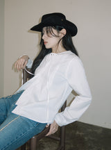 pintuck string shirt