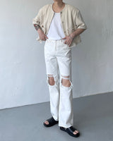 ミュファダメージカッティングデニム / MG617 Mufa Damage Cutting Denim (2 colors)