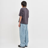 バンディングワイドデニムパンツ