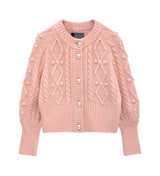 Pearls cable cardigan