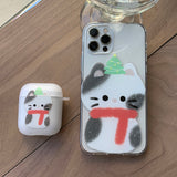 ココ　スケッチサムキャットクリスマスAirPodsケース　マット