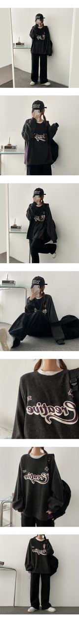 Crème Colored Fleece String Sweatshirt