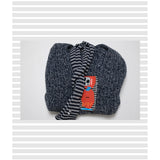 Stripe Muffler Navy Gray