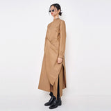 アシンメトリードレープウォータープルーフコート/Asymmetry Draped Waterproof Coat _ Beige