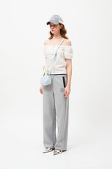 チェリーレーススクエアネックブラウス / CHERRY LACE SQUARE NECK BLOUSE [WHITE]