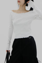 ラフカットリブTシャツ/Rough cut ribbed T-shirt (3color)