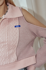 ホールカラークロップニット / hole collar crop knit_pink