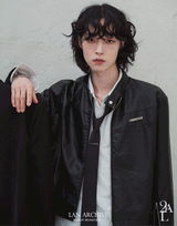 [MADE] Oubly leather racer jacket (2 color)