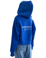 プリントクロップドフーディー/Print Cropped Hoodie-BLUE