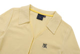 オープンカラーニットカーディガン/OPEN COLLAR KNIT CARDIGAN_LIGHT YELLOW