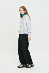 CHERRY OPEN COLLAR SWEATSHIRT [MELANGE GRAY]