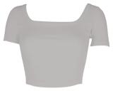 クロップドロゴTシャツ / [Seow] Croped logo T-shirts, gray