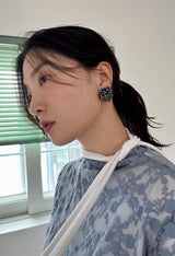 beads pop earring - navy