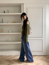 Villadi Unique Zipper Pocket Long Wide Denim Pants