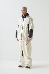 ウィンドブレーカーフーデッドリバーシブルジャケット/BSR2223FWJK036 TWAN WINDBREAKER HOODED REVERSIBLE JACKET CREAM/BLACK