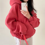 [Bellide made/fleece-lined wool] Berrygood fleece-lined wool embroidery hoodie