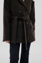 ダブルベルトウールジャケット / Double belt wool jacket (2color)