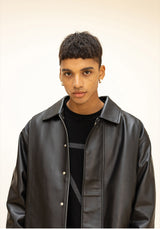 ラムスキンオーバーフィットボンバージャケット/LAMSKIN OVERFIT BOMBER JACKET