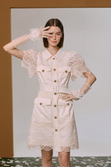 Lace shirt dress