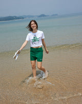 グランマ プリント クロップ Tシャツ / GRANDMA PRINTED CROP T-SHIRT GREEN