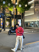 コットンワンタックバンドウエストワイドパンツ / Cotton One Tuck Banded Waist Wide Pants (7 colors)