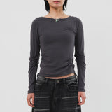 (W) Base Shirring Longsleeve (3color)