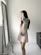 カエルレタリングストラップスリーブレスミニワンピース/ Karel lettering string sleeveless mini dress