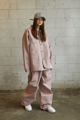 ロゴコットンスーパーワイドパンツ / BSR2223FWPT007 LOGO COTTON SUPER WIDE PANTS INDY PINK
