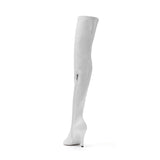 Thigh High Open Toe Heel Boots(White)