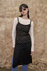 [22S] MESH ARGYLE KNIT ONE PIECE