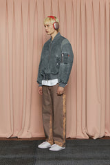 TIE-DYE BLOCK DENIM PANTS / BROWN