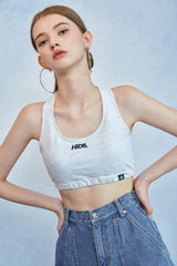 HIDE Cross Bra Top (White Melange) (6570976018550)
