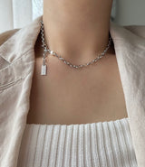 huu サージカルスチールヒップフレッシュウォーターパールボールド3ウェイネックレス / huu Surgical Steel Hip Fresh Water Pearl Bold Three-Way Necklace